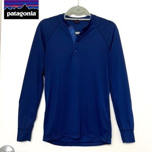 Vintage Patagonia Capilene Women's Henley Navy Blue Base Layer Shirt Size M